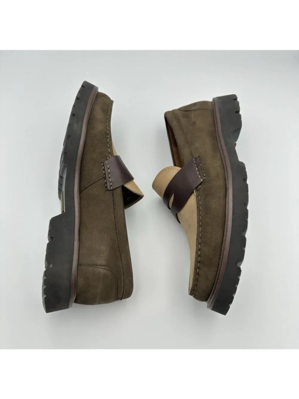 Cole Haan GrandPro Crew Penny Loafers Men's Size 7.5 Brown Suede Shoes C38731